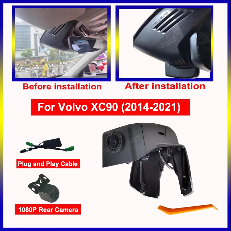 FHD 2K 1440P Car DVR Dual Lens Dash Cam For Volvo S40 S60 S80 S90 XC40 XC60 XC70 XC90 V40 V50 V60 V70 V90 PoleStar 2 S60 t5 t6