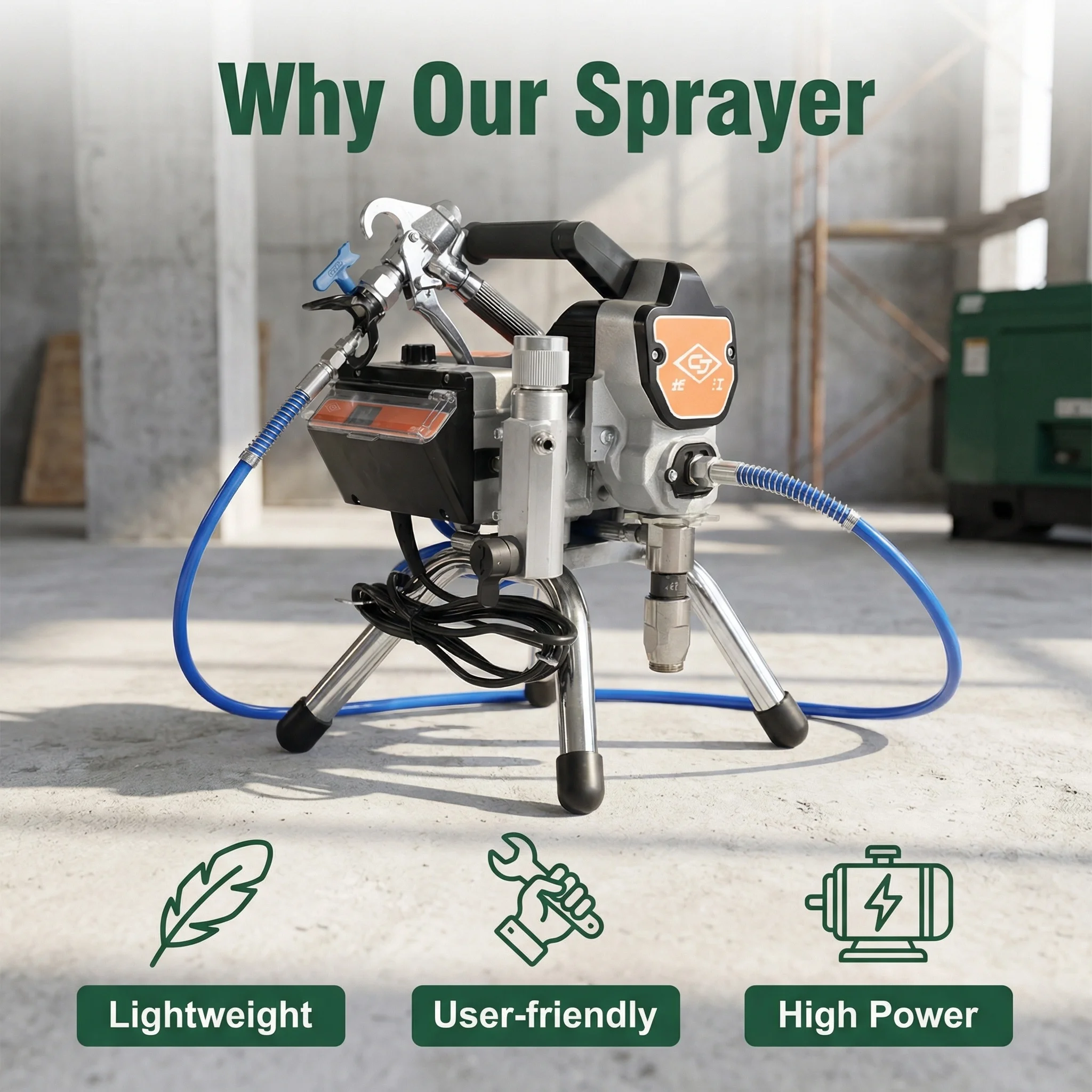 Professional DIY Wall Renovation Tool Electric Airless Paint Sprayer With Brushless Motor For Old Surfaces 220V