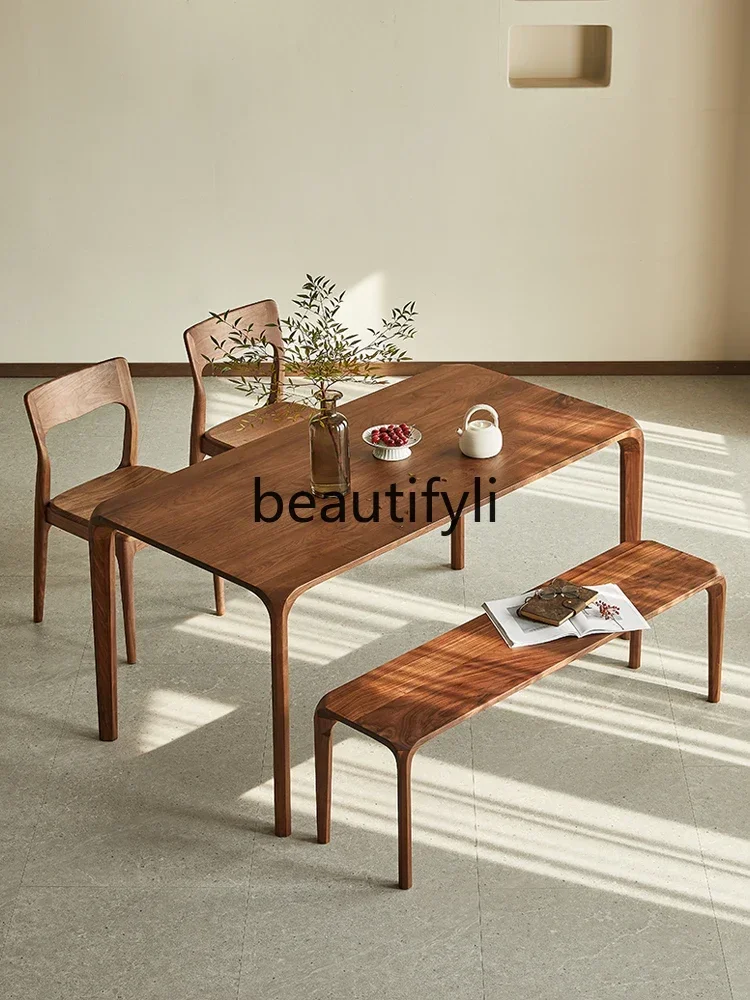 M178 North American black walnut dining table Nordic rectangular dining table Restaurant solid wood tenon table