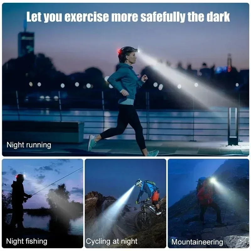 Powerful LED Headlamp Telescopic Zoomable Head Torch Outdoor Waterproof Rechargeable Fishing Camping Portable Headligh