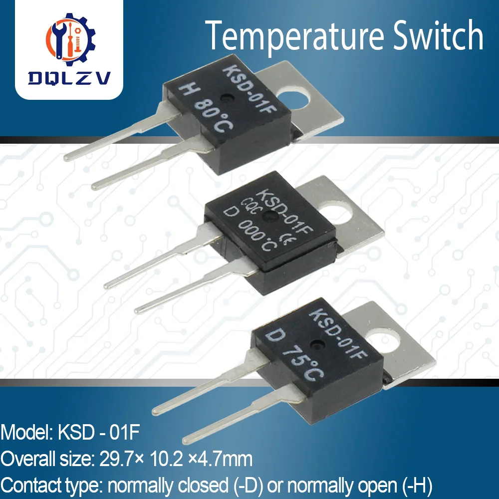 KSD-01F 40~150 Degree Celsius Normally Open Close Temperature Switch Thermostat Thermal Protector TO-220