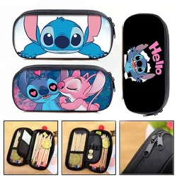 Disney Lilo & Stitch Pencil Case Cartoon Cute Single Layer Large Capacity Stationery Box Study Stationery Kids Birthday Gifts