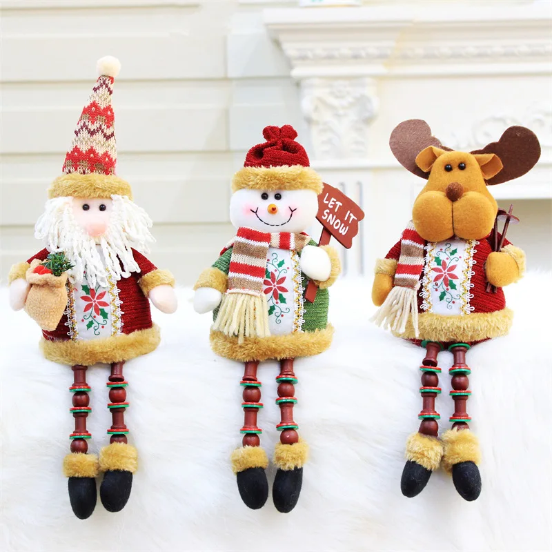 

Christmas Doll Ornaments Xmas New Year Decor Santa Claus Snowman Standing Elk Doll Christmas Navidad Party Decorative Ornaments