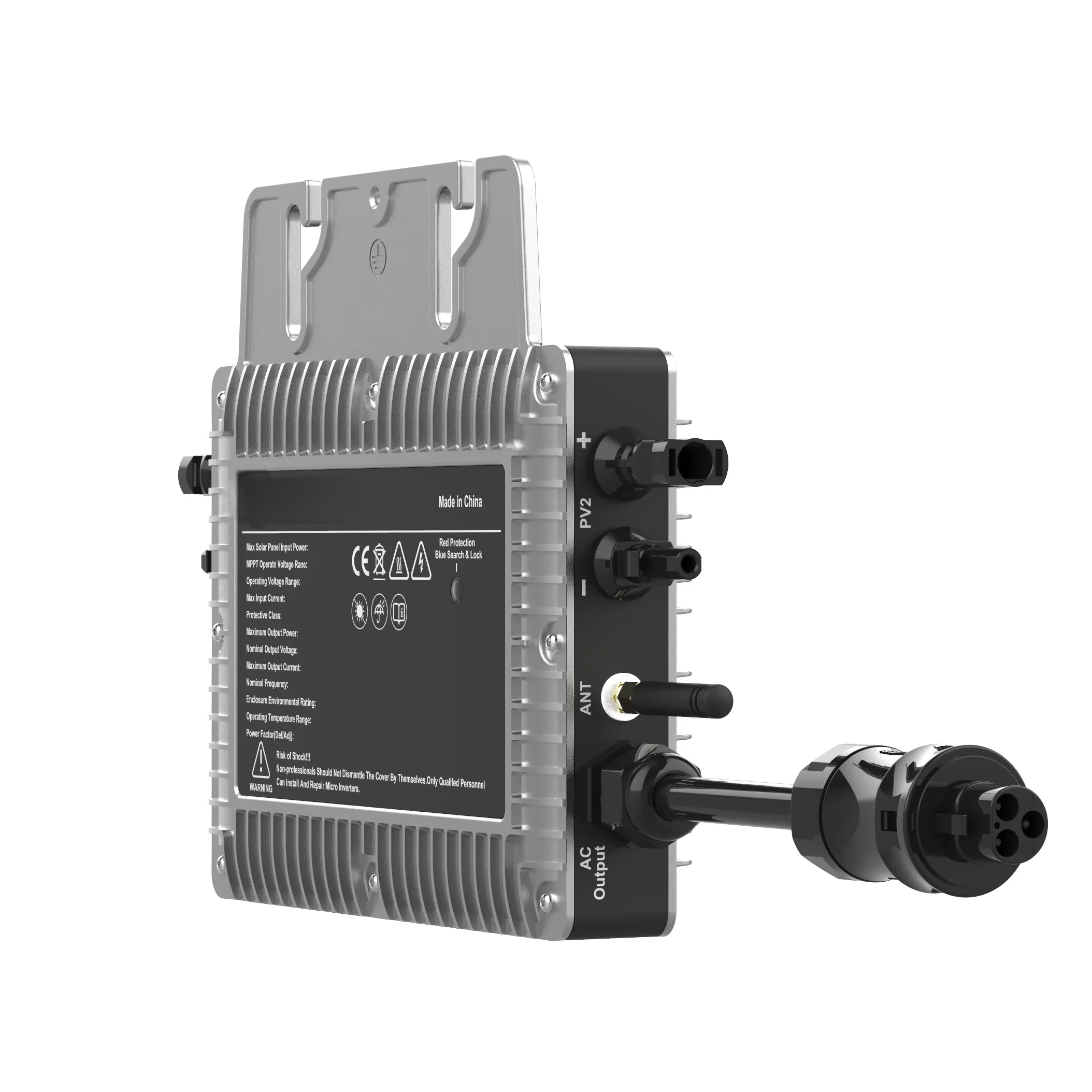 800W IP67 Dustproof Waterproof Hybrid Micro Inverter Single Phase Grid-Tied Overload Protection