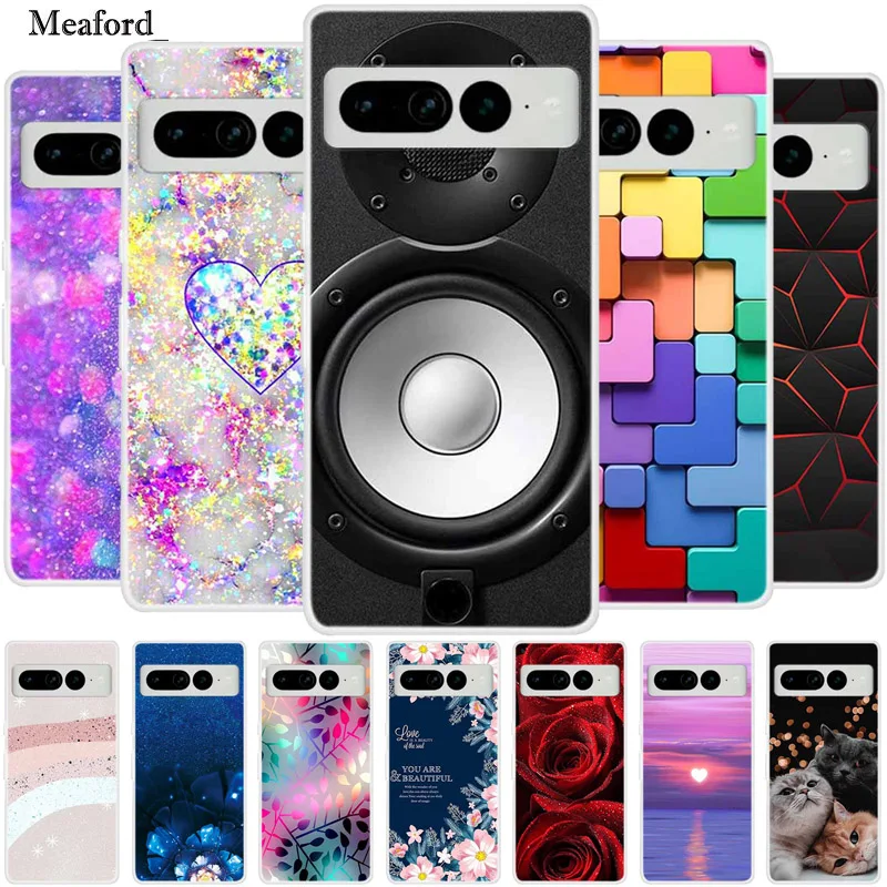 Funda de silicona TPU para Google Pixel 7 Pro, carcasa trasera suave de lujo para Google Pixel7 Pro, Coque Audio, Funda a prueba de golpes