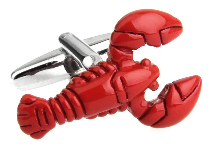 iGame Red Lobster Cufflinks Novelty Shrimp Design Best Gift For Men Quality Brass Material Cufflinks Wholesale & Retail