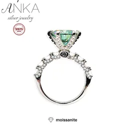 S925 Sterling Silver Ring Green 3ct Moissanite Ring Light Luxury Premium Group Set Full Moissanite Ring jewellery women rings