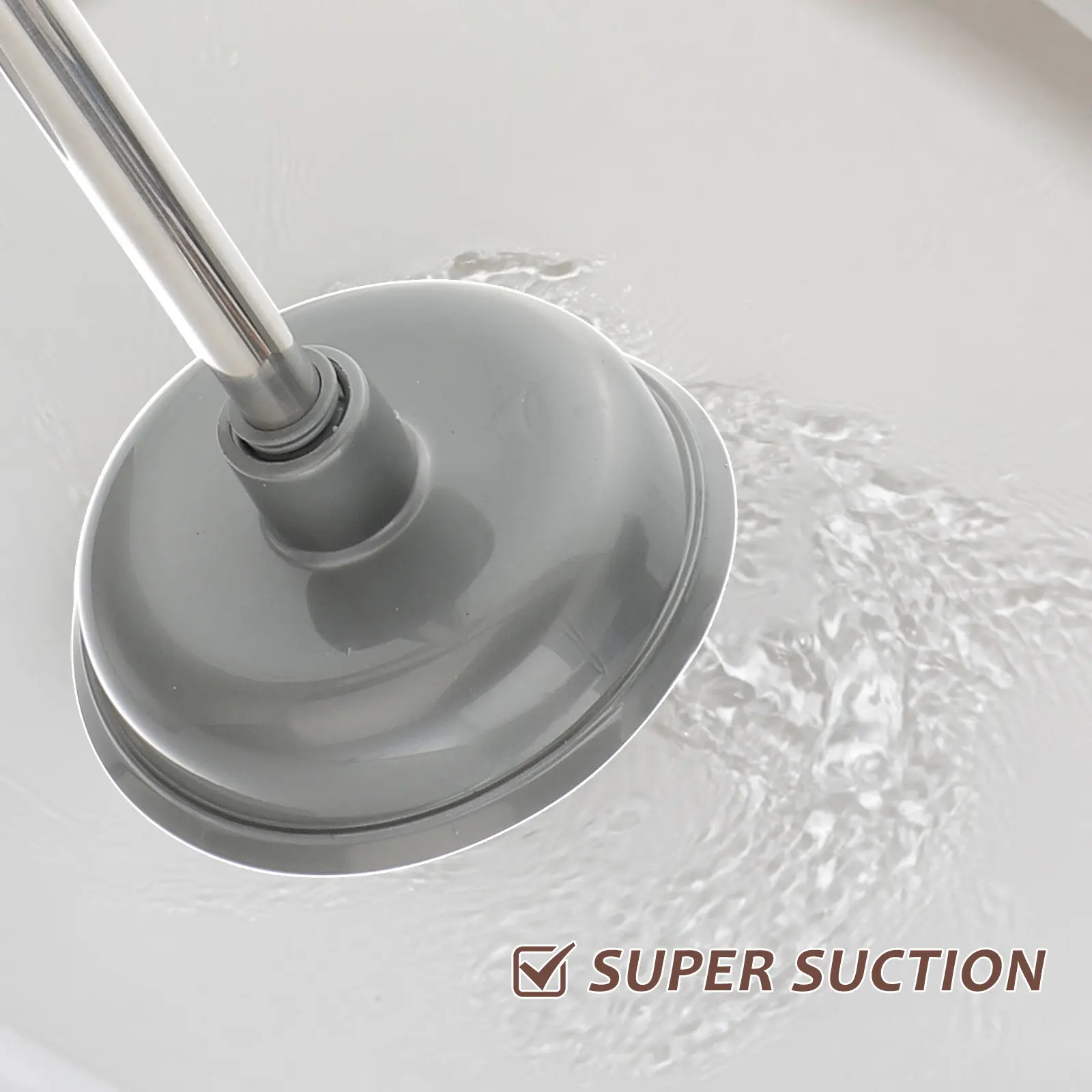 

1 Set Toilet Plunger Brush Cleaning Set Soft Bristles Ergonomic Handle Bathroom Holder Compact Toilet Plunger with Holder