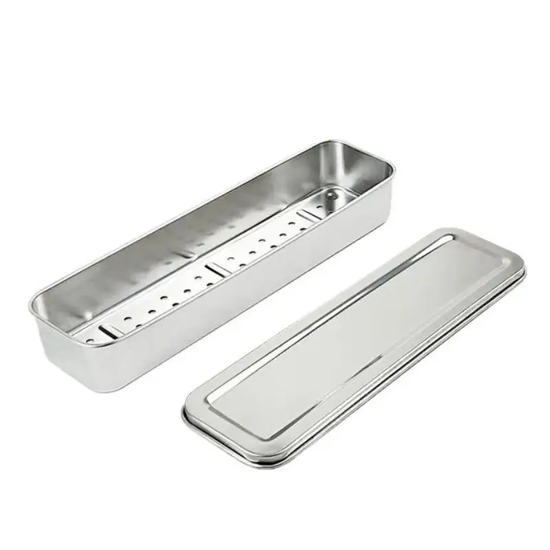 Stainless Steel Cutlery Storage Box Ventilated Draining Chopsticks Cage for Apartment Dorm Kitchen Utensil Organizer