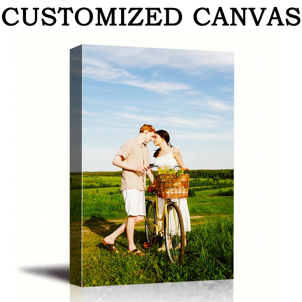 1-teilige individuelle Fotos auf Leinwand mit DIY-Holzrahmen oder rahmenlosem Poster, personalisierte individuelle Fotos für Ihren Liebhaber, individuelle Poster