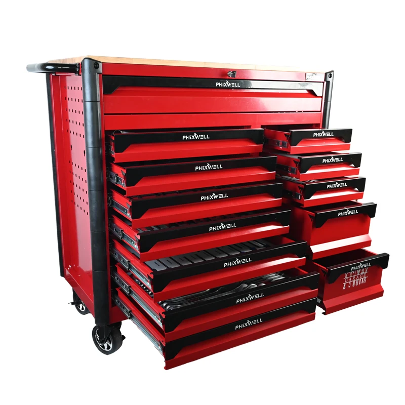 

Big Cabinet Color Custom 13 Drawers Workshop Garage Tool Trolley Cart Chest With Many Kinds Of Tools
