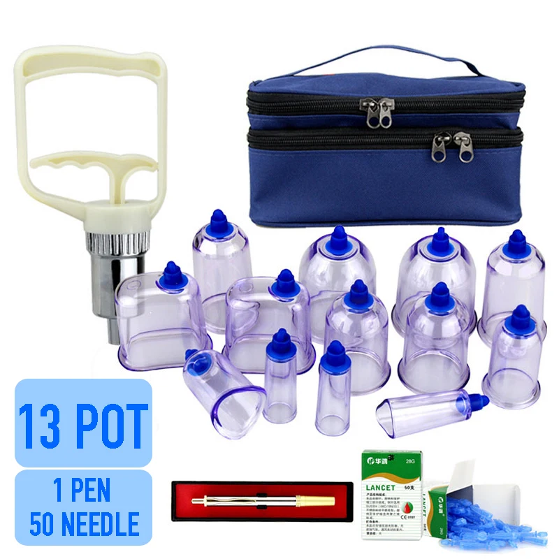 New Body Suction Cups Chinese Vacuum Cupping Set Body Lymph Drainage Massage Slimming Cupping Therapy Acupuncture Kits