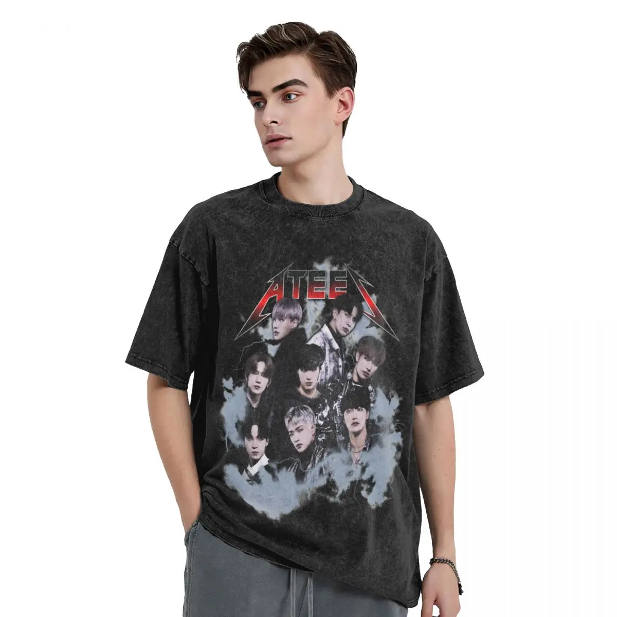 ATEEZ - Vintage 80's Rock Bootleg T-Shirt kawaii clothes shirts graphic tees t shirts men