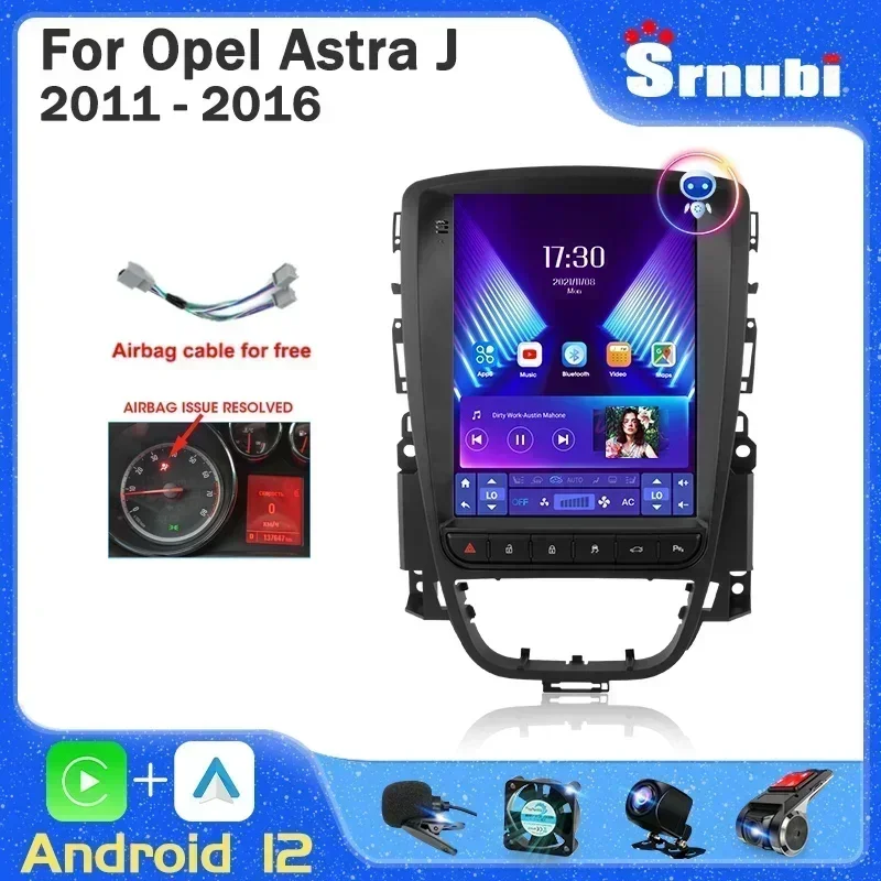 Srnubi 2Din Android 12.0 Car Radio for Opel Astra J Vauxhall Buick Verano 2009 - 2015 Multimedia Video 4G Carplay 9.7