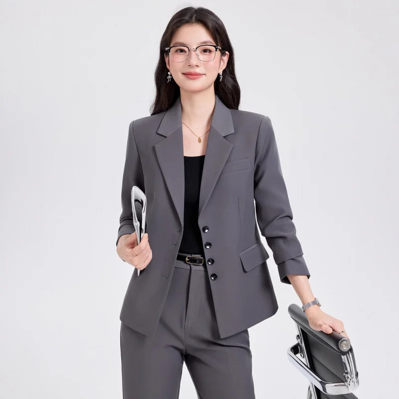 

Элегантный женский костюм, весенне-осенний наряд на рабочем месте, официальная одежда для собеседования гражданской слуги, новая профессиональная рабочая одежда