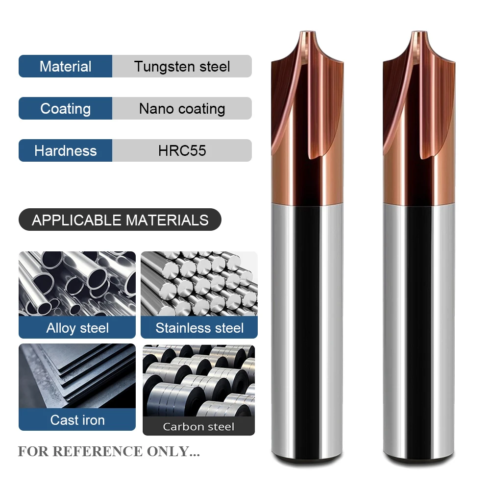 MEHRETU HRC55 Internal R Milling Cutter Round R Angle Endmills Tungsten Steel Chamfering End Mills Anti-R Angle Router Bits