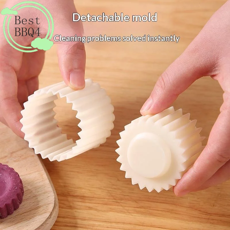 (BBQ4)Detachable Pastry Mold Stamp Mooncake Mold Pastry Cake Decorating Tool Hand Pressure Home Diy Baking Mold
