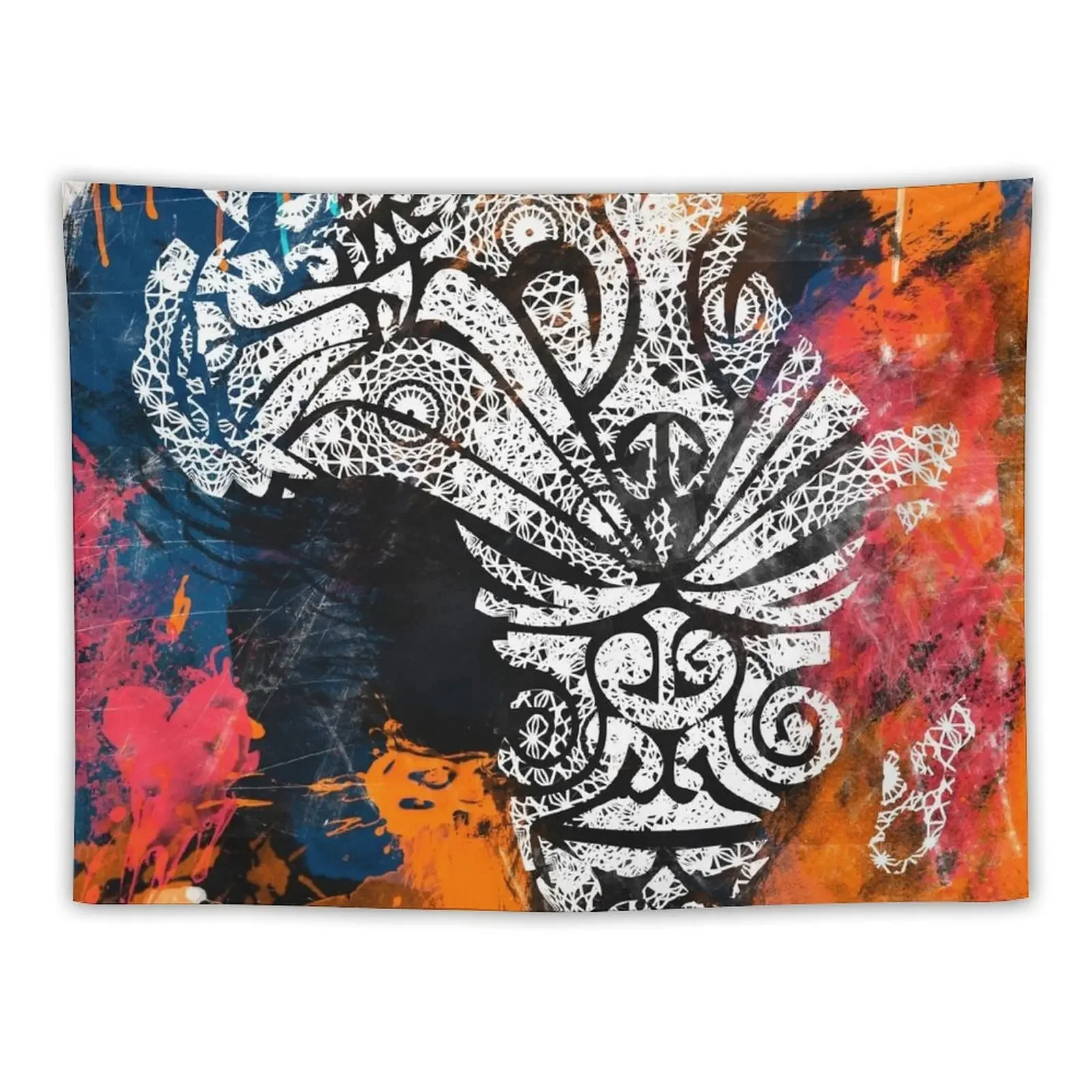 African Tattoo Tapestry Wall Carpet Outdoor Decor Tapestry