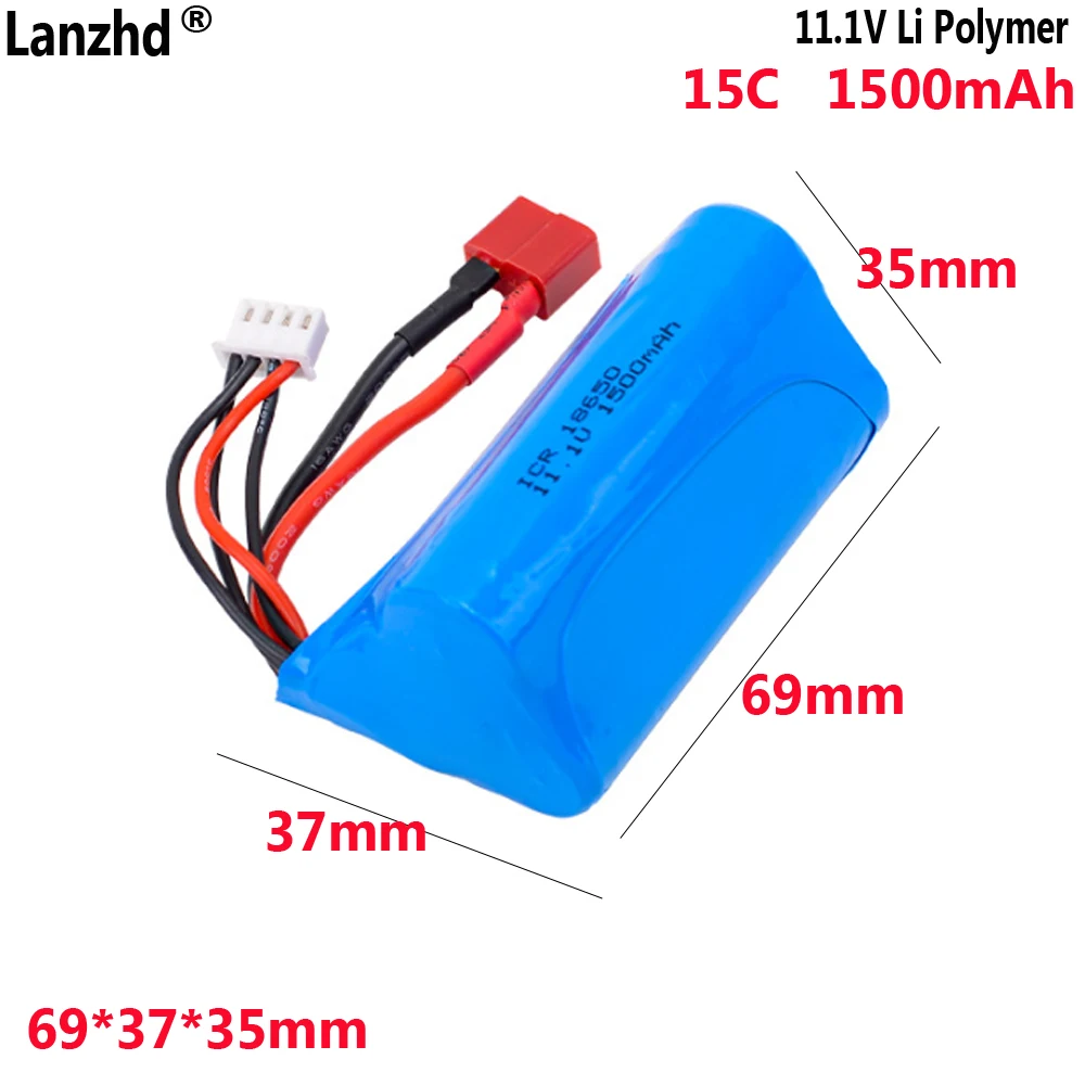 Triangular 18650 3S1P 11.1V 1500mAh 15C high-rate lithium battery For model aircraft and car models RC toys cell
