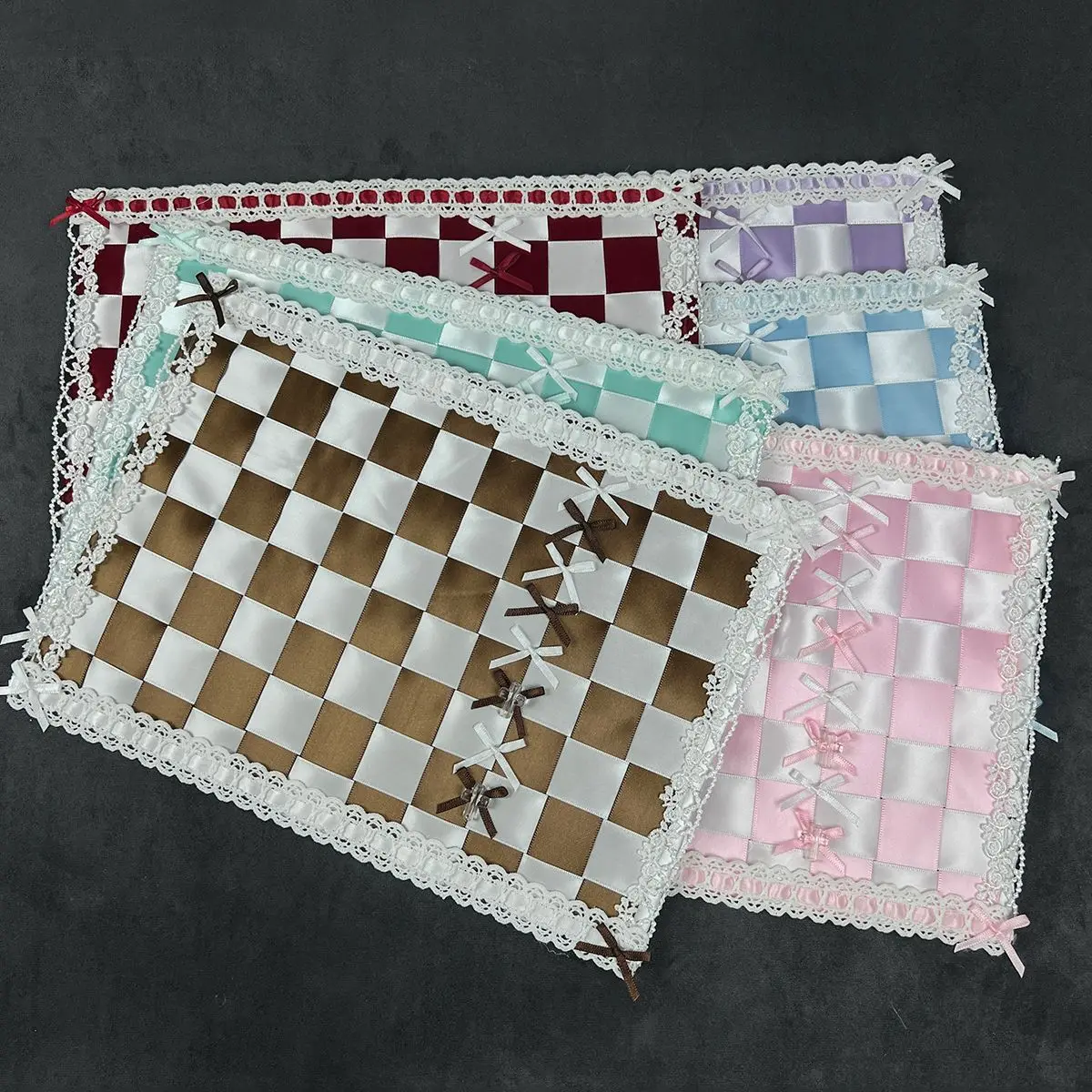 Hand Made Ribbon Chessboard Square Insert Board Anime Cosplay Ita Bag Board Goods Display Badge Organizer Board Decorative