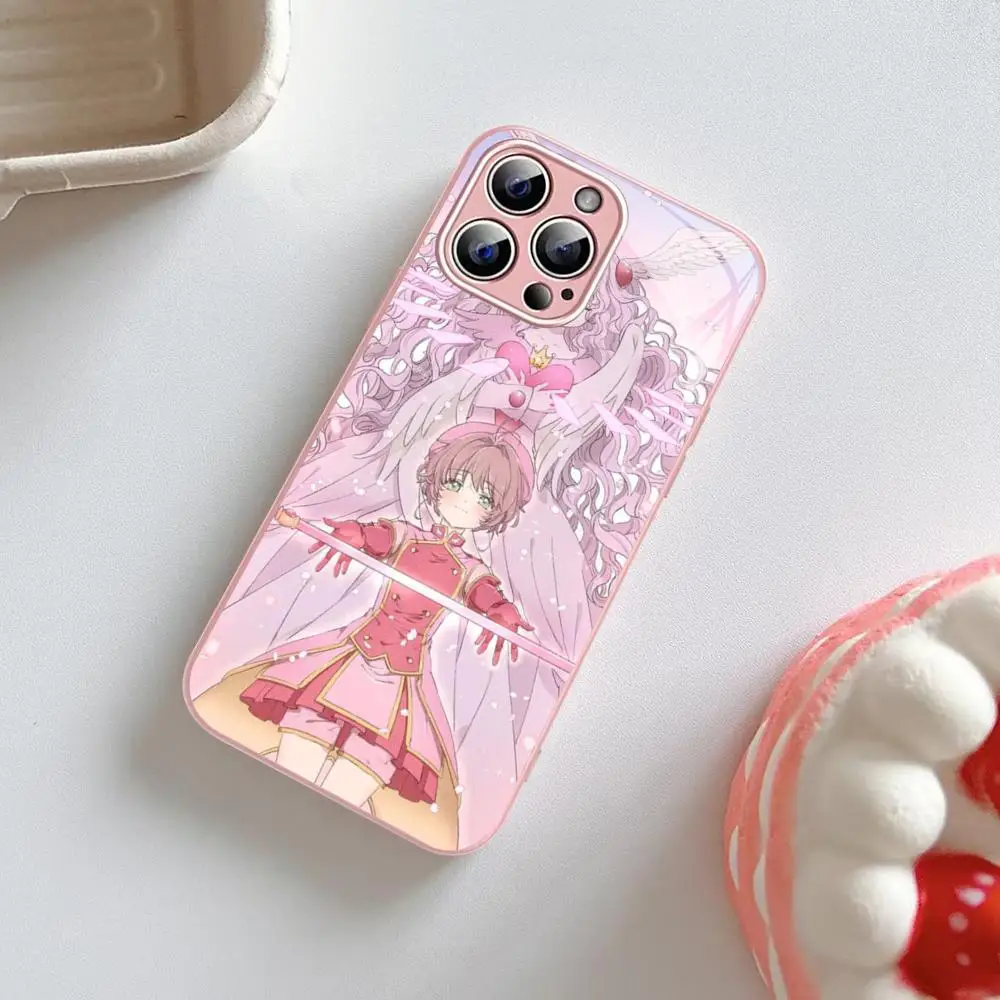 CardCaptor Sakura Anime Phone Case For iPhone 14 13 12 Mini 11 Pro XS Max X XR 14 Plus Tempered Glass Cover