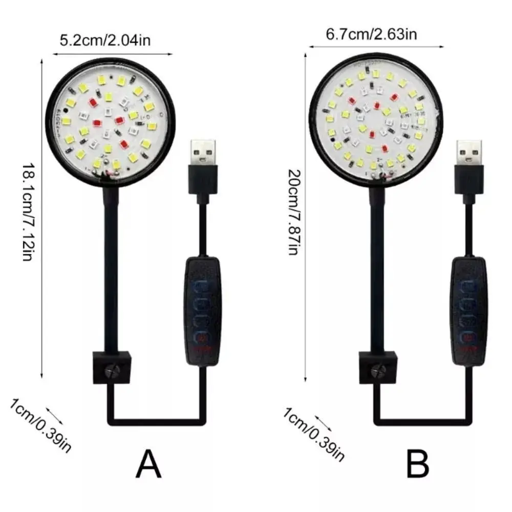 Mini 5/7W LED Fish Tank Clip Lamp 360-Degree Rotation Aquarium Plant Light Living Room