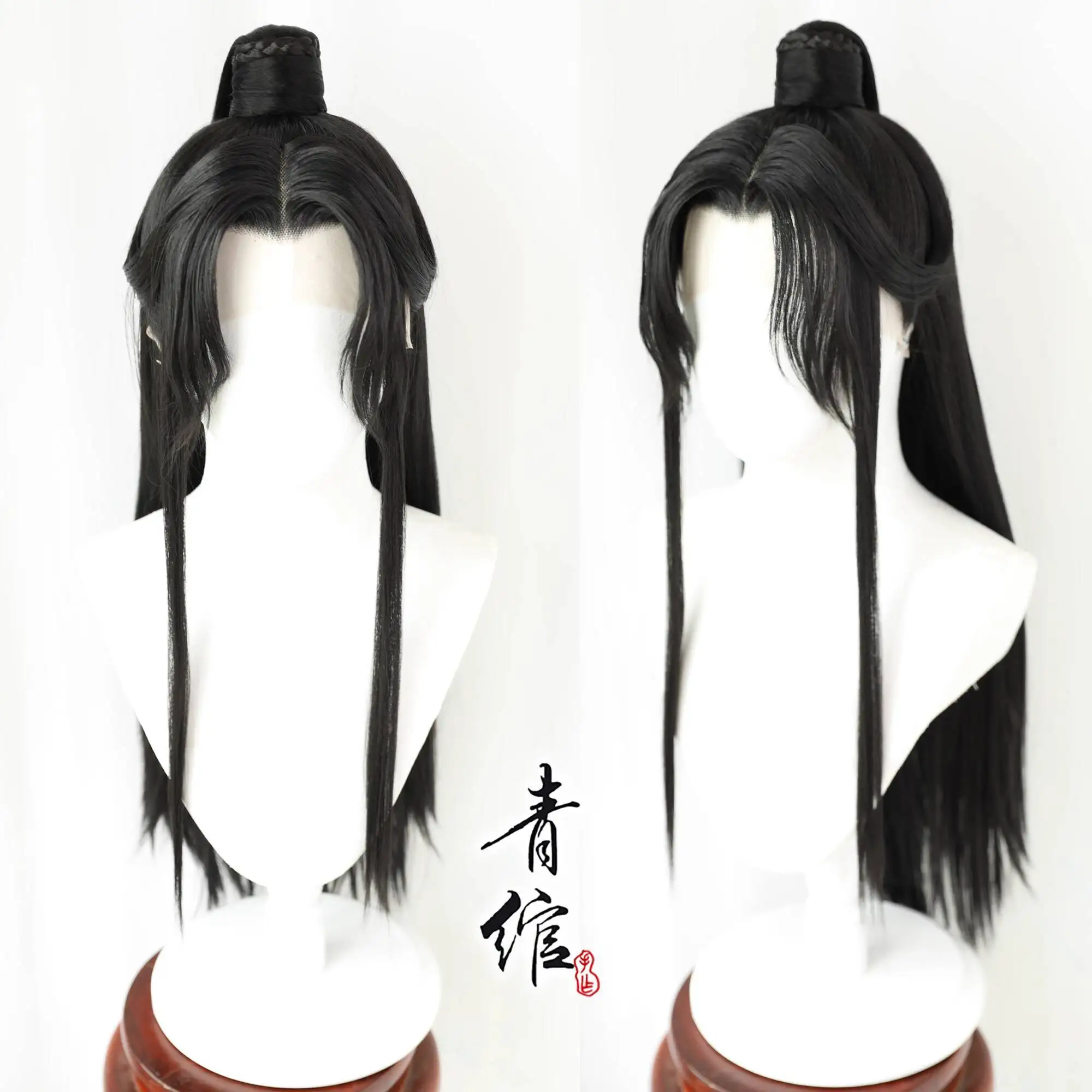 Stile antico Comico Hanfu Montaggio superficiale Modellazione Cos Parrucca Chu Wanning Mu Ziqi Xie Lian Copertura parrucca Coplay Halloween