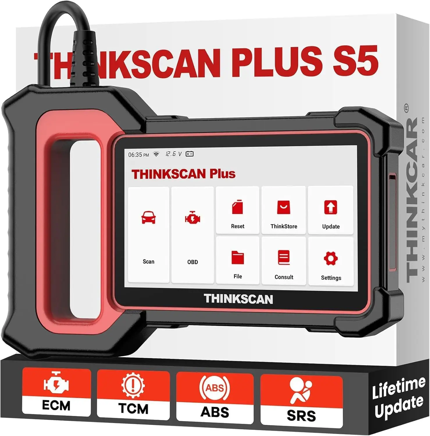 

ThinkScan Plus S5 OBD2 Scanner 5-Inch Touchscreen Auto Diagnostic Tool for Vehicles 1994 and Up
