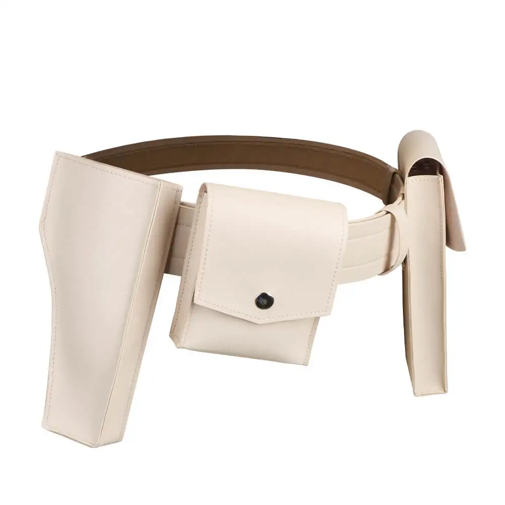SW Queen Padme Amidala Verstellbarer Gürtel Auf Lager Holster Set Tasche Film Halloween Cosplay Kostüm Requisiten Zubehör PU Leder
