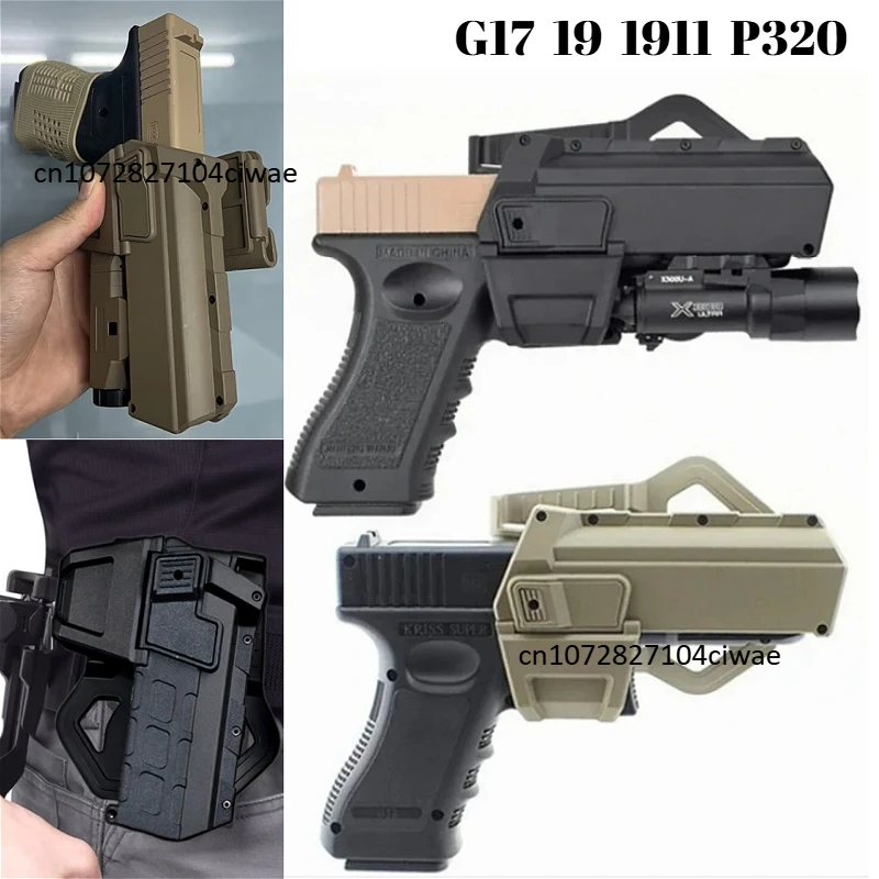 Tactical Gun Holster for G*ock 17 19 with Flashlight or Laser Mounted Right Hand Waist Belt Gun Holster New Pistol Accessories