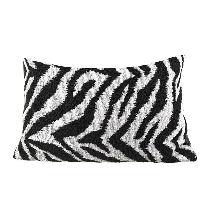 Design Luxury Cushion Cover 30x50 45x45cm Black And White Zebra Pattern Square Pillowcase For Home Hotel Bed Living Room Sofa