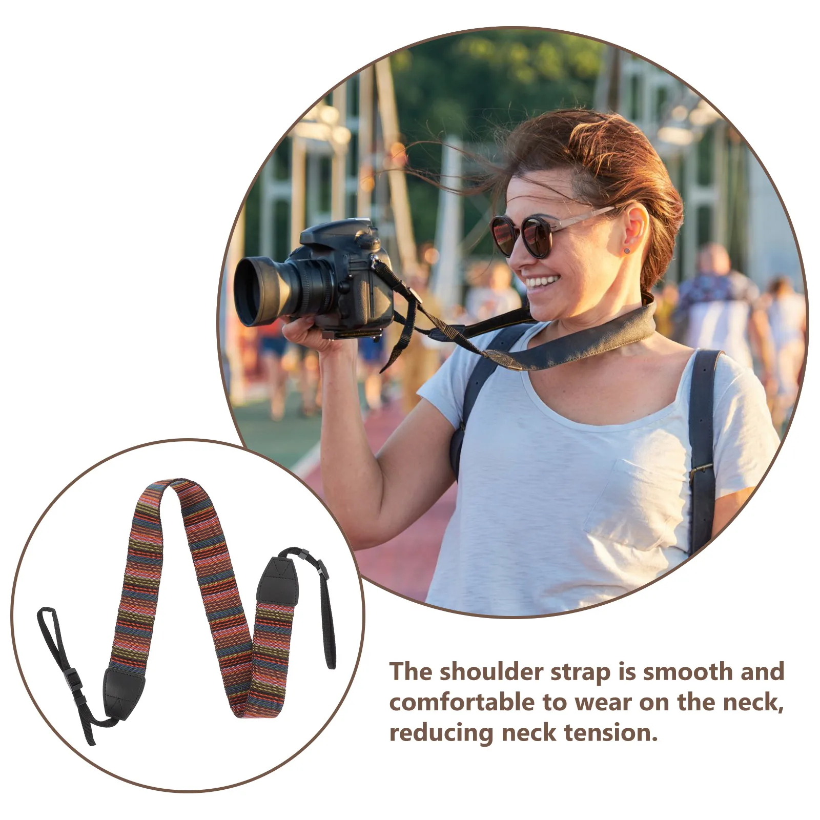 

Camera Strap Mirrorless Color Shoulder Replacement Neck Pure Cotton Belt Travel