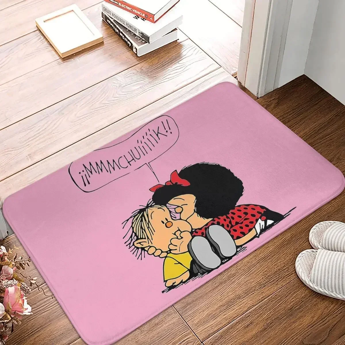 Mafalda Miguelito-alfombra antideslizante para baño de cómic, alfombra para dormitorio Kiss Chuik, felpudo de bienvenida, decoración del hogar