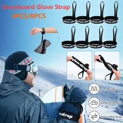4-8PCS Skiing Sport Glove Straps Elastic Wrist Leash Glove Strap Handcuffs Glove Strap for Ski Snowboarding Hiking Accessories