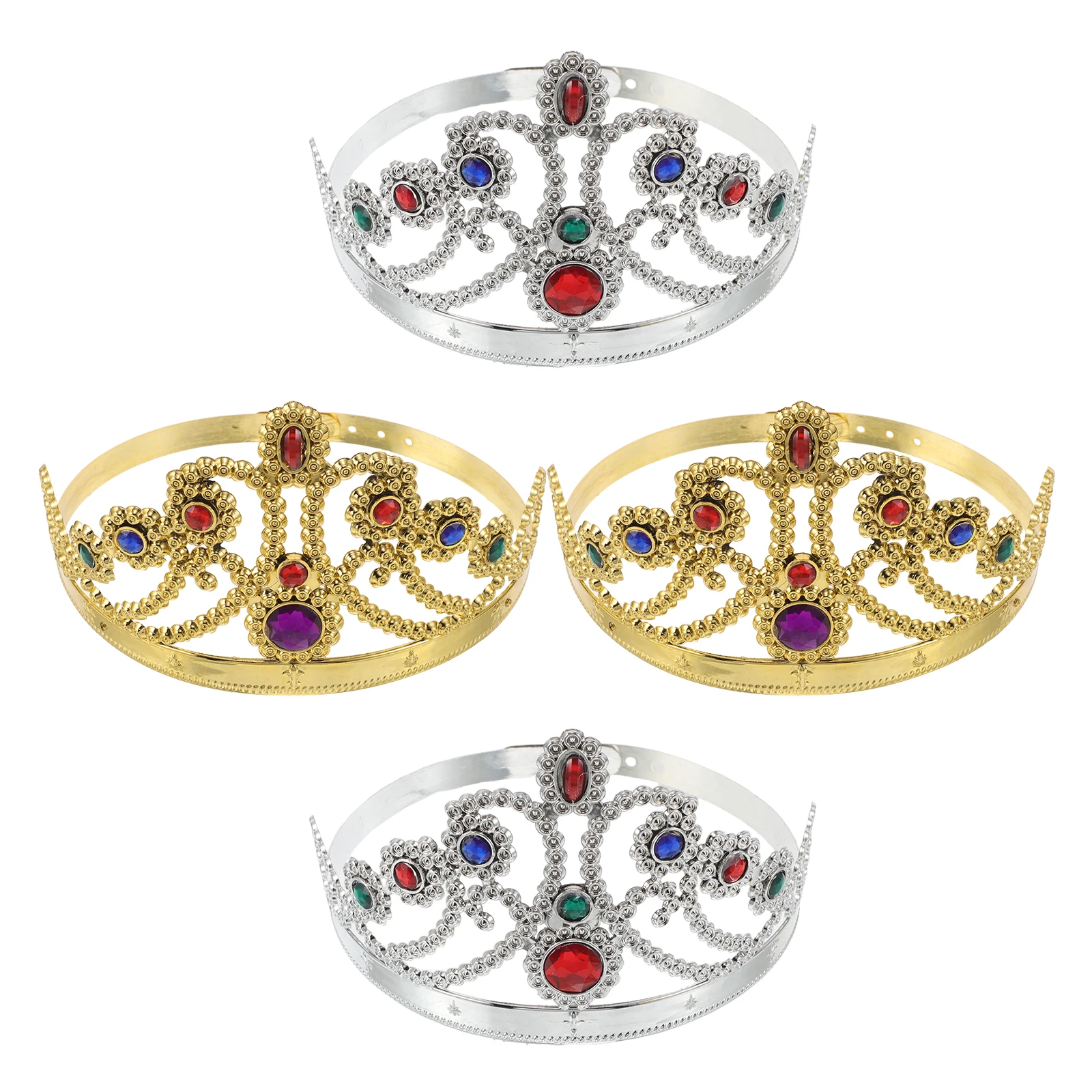 

4 Pcs Halloween Costumes Crown Birthday for Girls Crowns Hats Accessory Princess Adult Gold Headband Miss