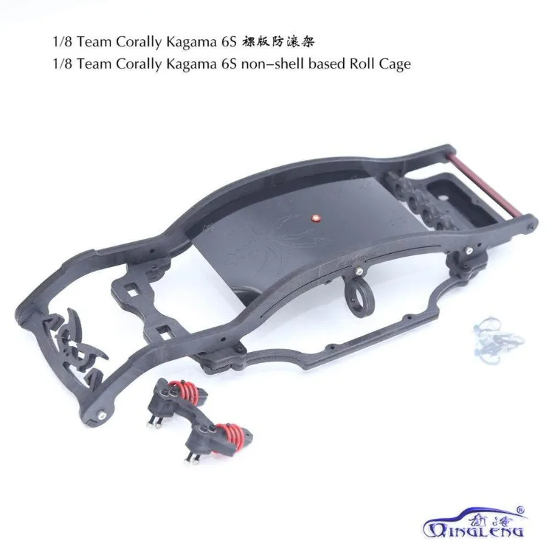 Lightweight Bare Roll Cage, Spring Nylon Frame with Aluminum Components,R Clip Fastening for 1:8 Team Corally Kagama 6S RC Truck
