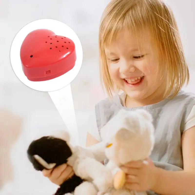 Registratore vocale per peluche a forma di cuore pulsanti registrabili per bambini 30 secondi Mini registratore vocale Sound Box per farcito