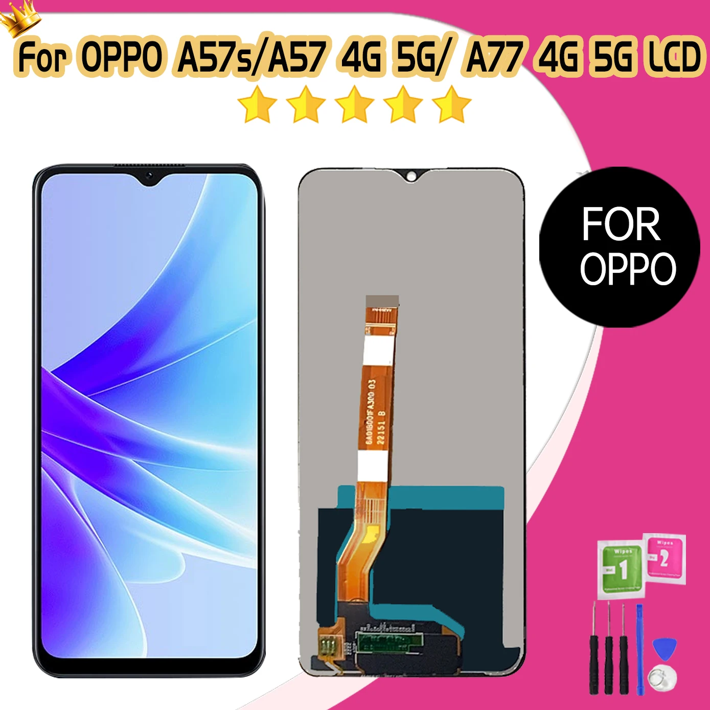 Tested Lcd For Oppo A57/A77 4G CPH2387 2385 LCD A57S Display Touch Panel Digitizer For Oppo A57/A77 5G PFTM20 CPH2339 LCD Screen