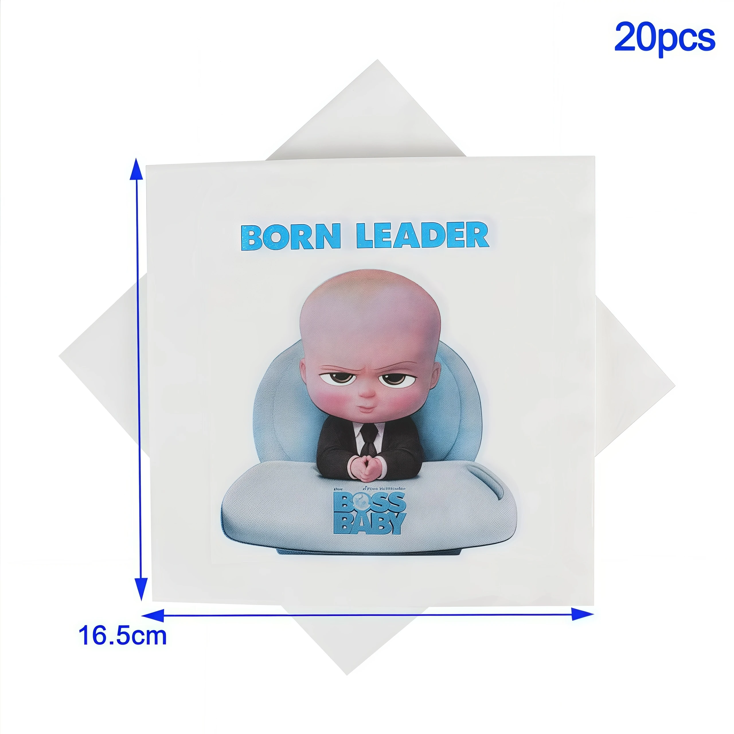 Bossed Baby Cartoon Geburtstagsparty Dekoration Einweggeschirr-Set Teller Becher Ballon-Set Kinder Baby-Shower Zubehör Geschenk