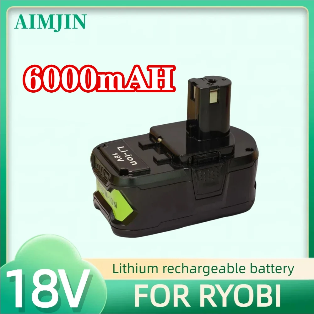 

18V 6000mAh Lithium-ion Rechargeable Battery Suitable for RYOBI Electric Tools P108 P109 P106 P105 Preplacement