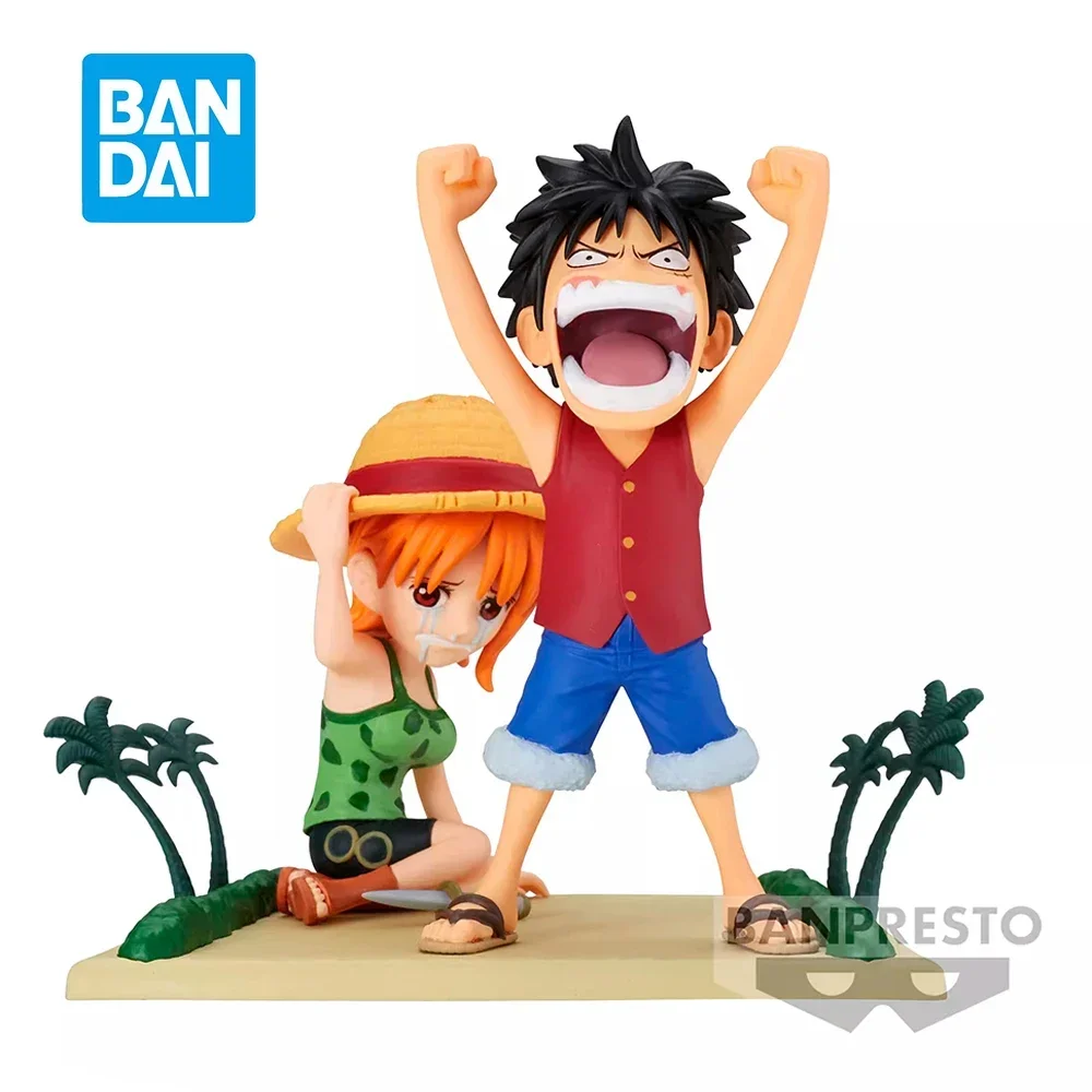 Original Bandai WCF One Piece Luffy Nami Atarimaeda!  Log Stories World Collectable  Anime Figure Kawaii Doll Collectible Gifts