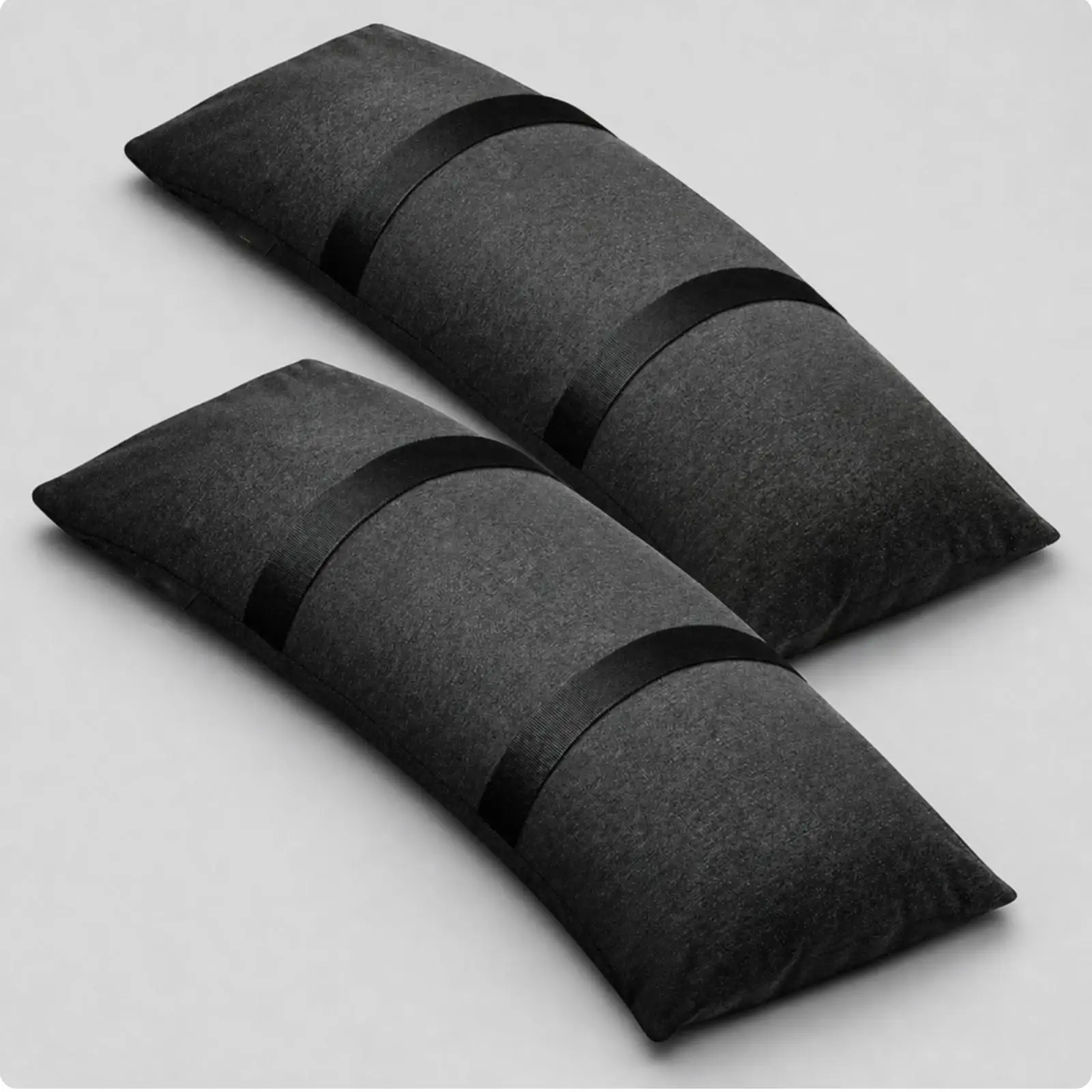 Black Canvas Sandbag for Trampoline Hold Down with Two Filling Openings Weight Bag