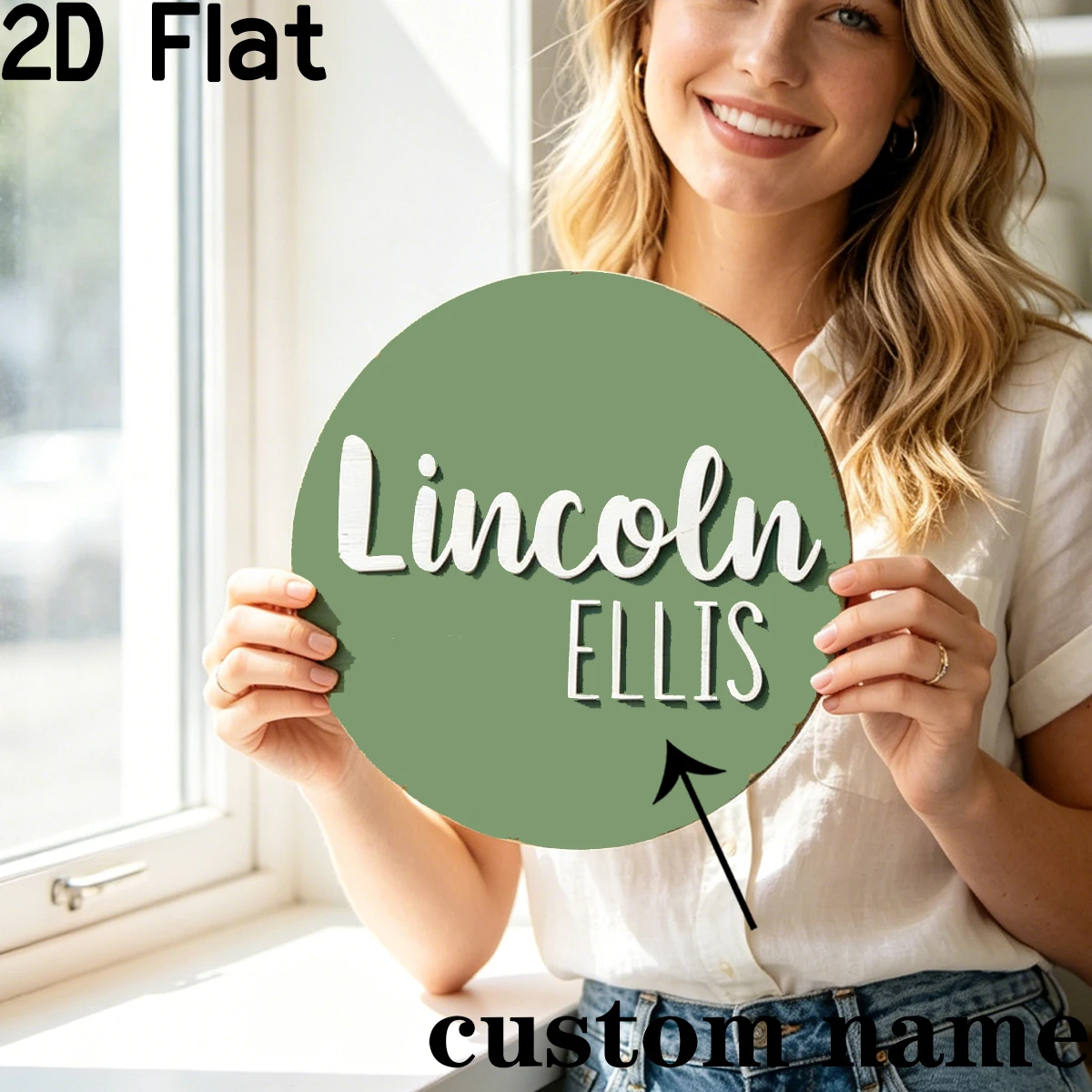 Personalized Round Wooden Name Sign,Party,Home Decor,Plaques,Photo Props,DIY Paintable,Valentines,Christmas,Name Sign