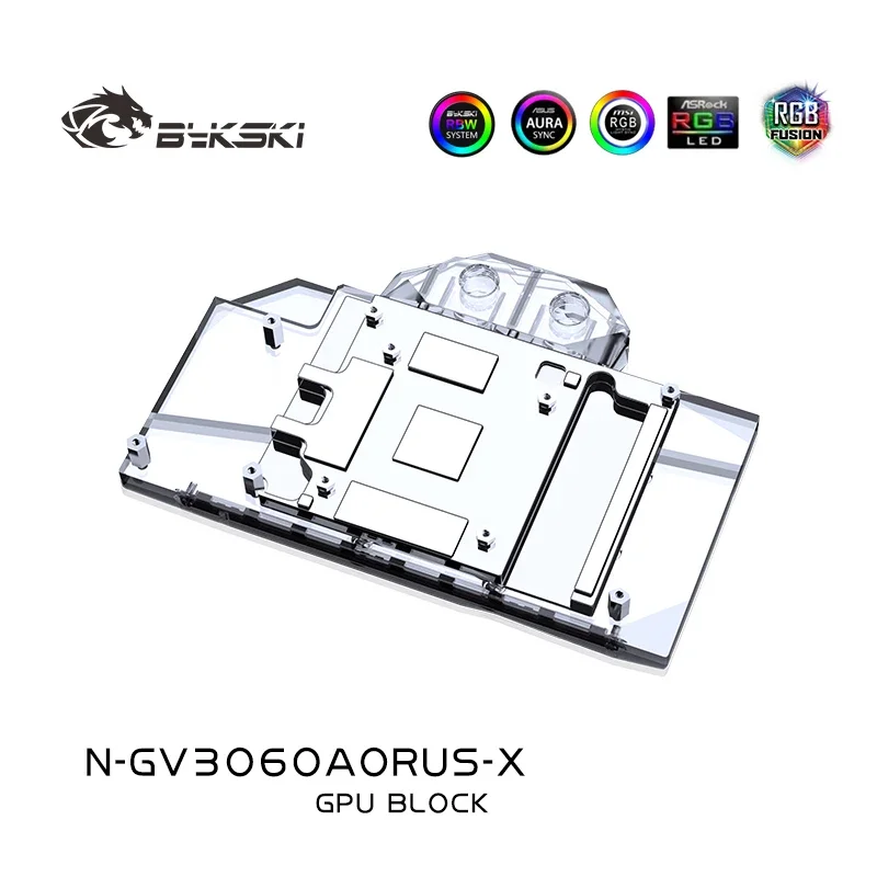 

Водоблок Bykski N-GV3060AORUS-X для видеокарты GIGABYTE AORUS RTX3060 ELITE 12G / с охлаждением радиатора на задней панели