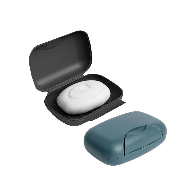 2Pcs Travel Soap Case with Lid Waterproof Leakproof Soap Bar Box Portable Shower Dish Soap Cartridge Buckle Soap Storage Box