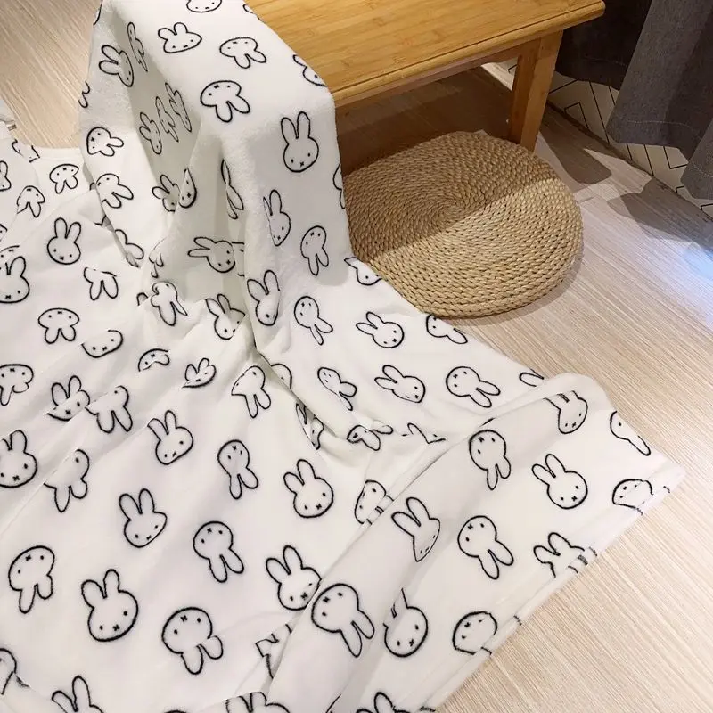 Kawaii Miffy Blanket Flannel Office Siesta Shawl Cute Student Dormitory Blanket Creative Miffy Rabbit Cartoon Sofa Quilt Supplie - view 4
