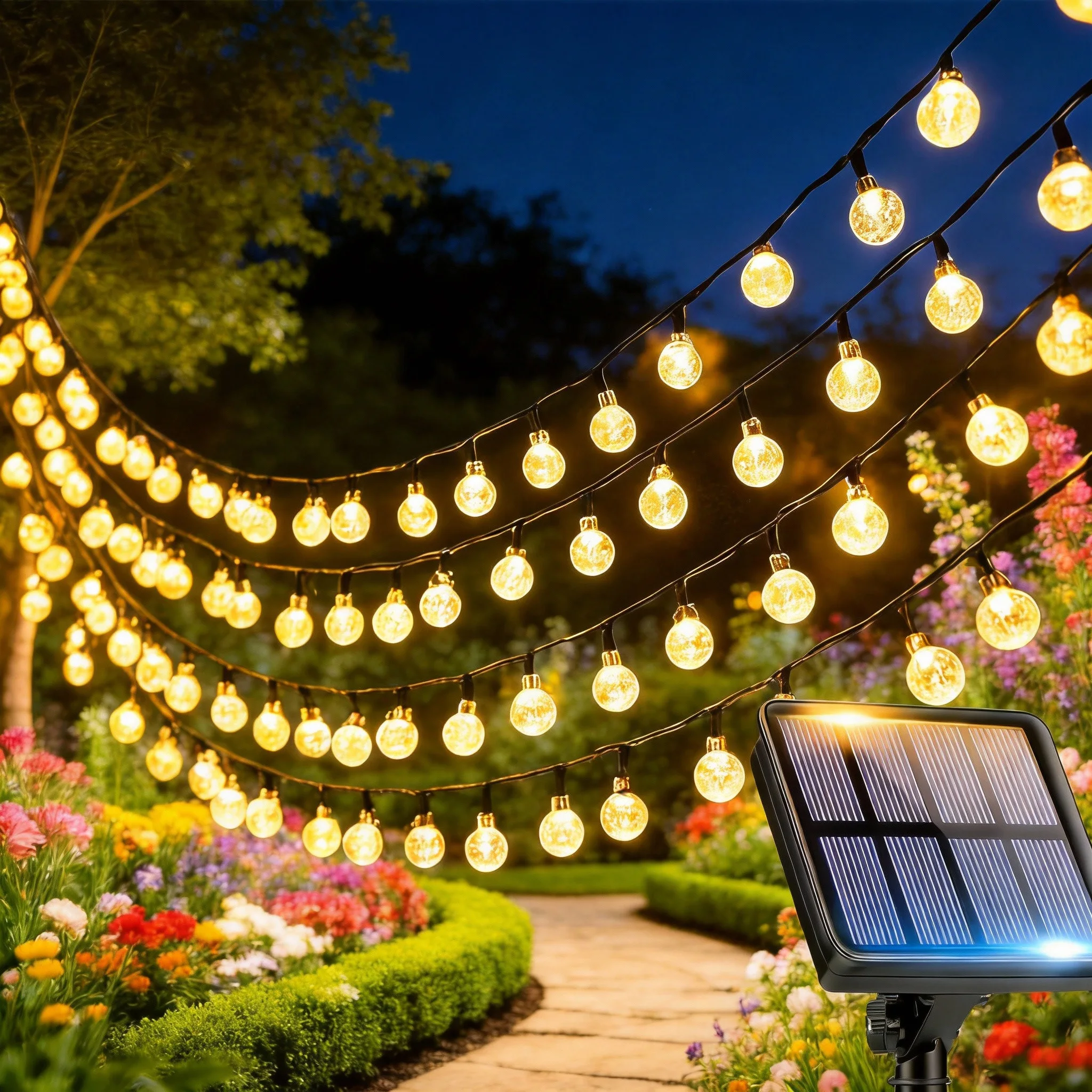 Solar Globe String Lights Bubble Ball Fairy Lights 20/50/100LED High Brightness for Garden Tree Fence Patio Wedding Christmas