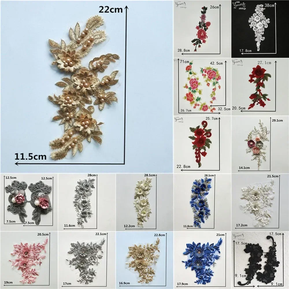 

Новое поступление, Лидер продаж Цветочная кружевная ткань с вышивкой, кружевной воротник, отделка декольте, швейная аппликация, аксессуары для украшения одежды «сделай сам»