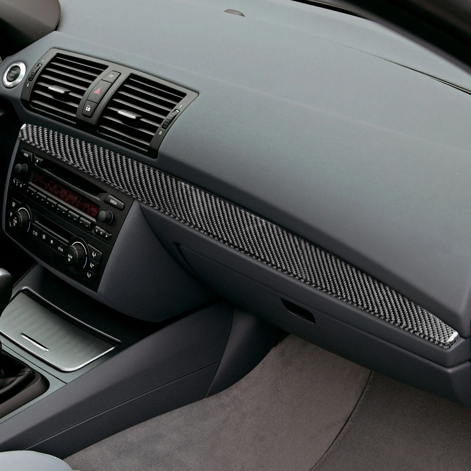 For BMW 1 Series E81 E82 E87 E88 2008-2013 Carbon Fiber Stickers Automatic Gear Shift Central Control Panel Power Window Lift