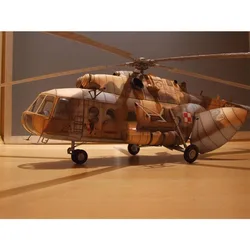 1:33 Polish Mi-17 Medium Helicopter Paper Model Transport Helicopter Handcraft Paper Model Papercraft Collection Home Decoration